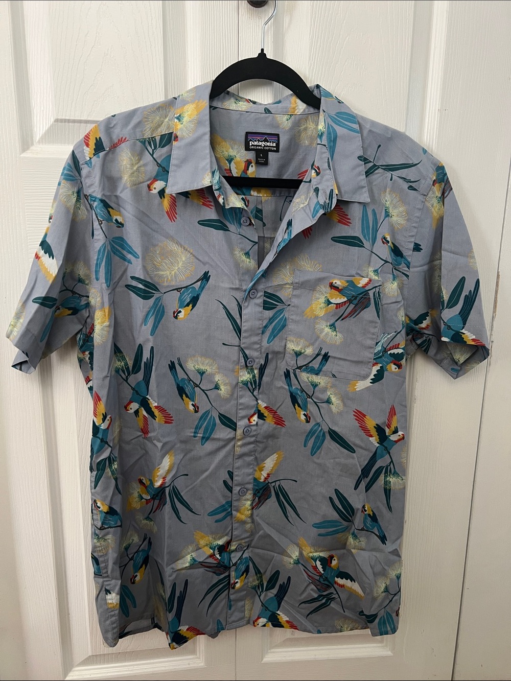 Patagonia Short-Sleeve Parrot Print Button-Up Shirt